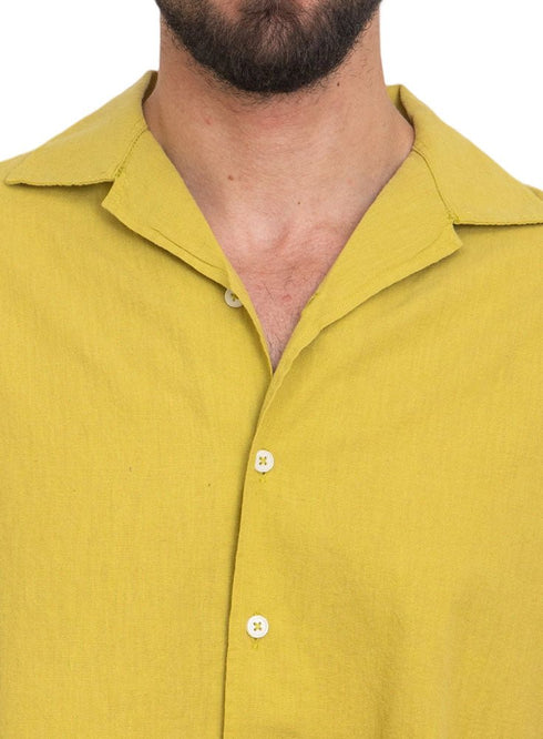 Lentil Tennis Collar Linen Shirt - Khotwh